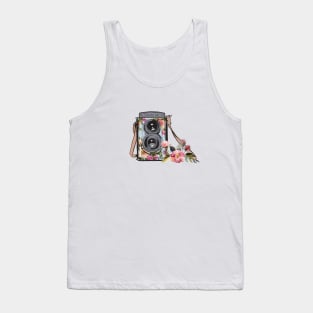 Feminine floral camera print Tank Top